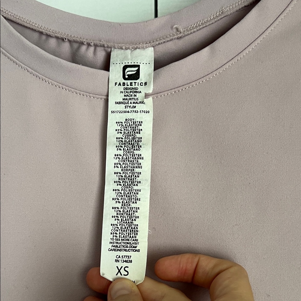 Fabletics Light Pink Short Sleeve Tee - Picture 2 of 7